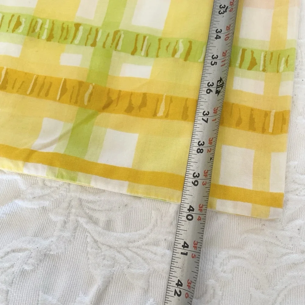 Vintage Plaid 1 King Pillowcase Yellow Green Pink‎ Percale Burlington House USA